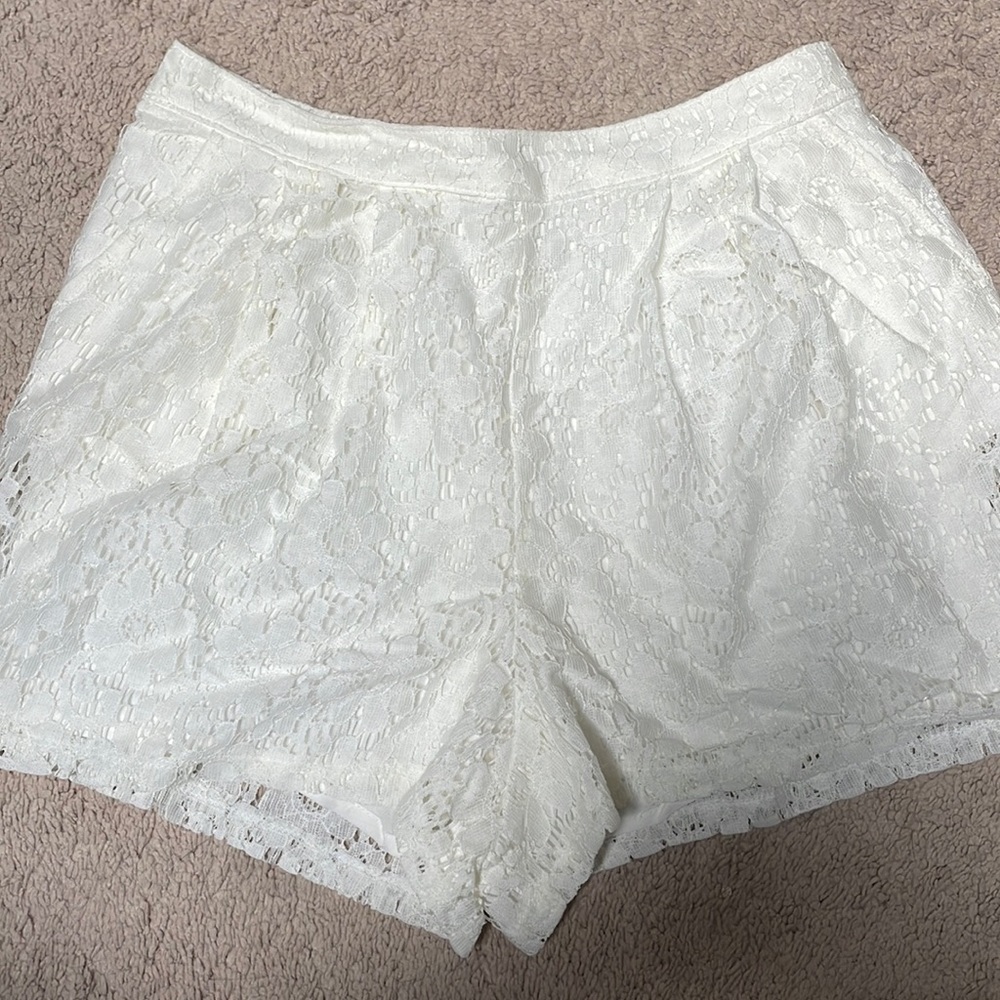 White shorts, floral